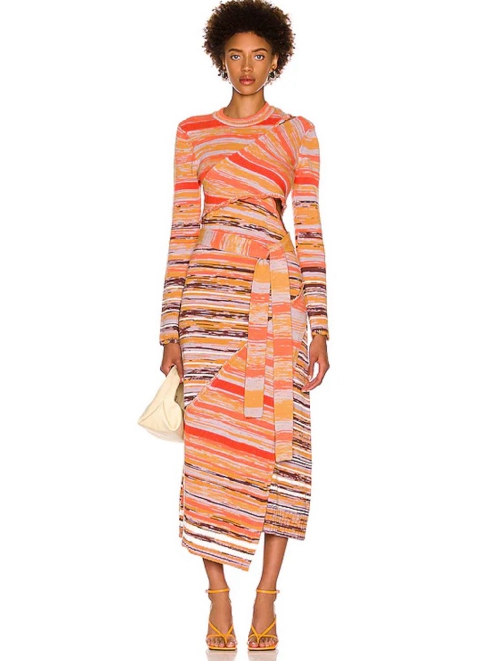 Jonathan Simkhai selah space-dye cotton crewneck midi dress